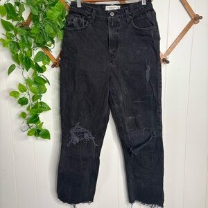 Abercrombie & Fitch 90s Straight Ultra High Rise Faded Black Curve Sz 26
